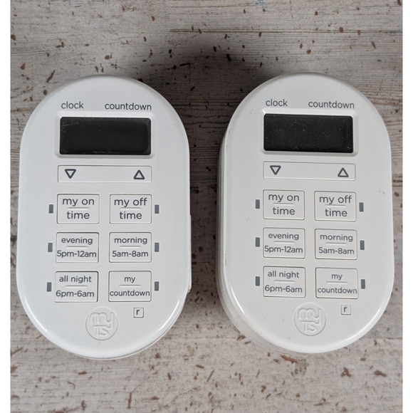 Lot 2 My TouchSmart 26892 Digital Lamp Outlet Timers Plug-in White - Picture 1 of 4